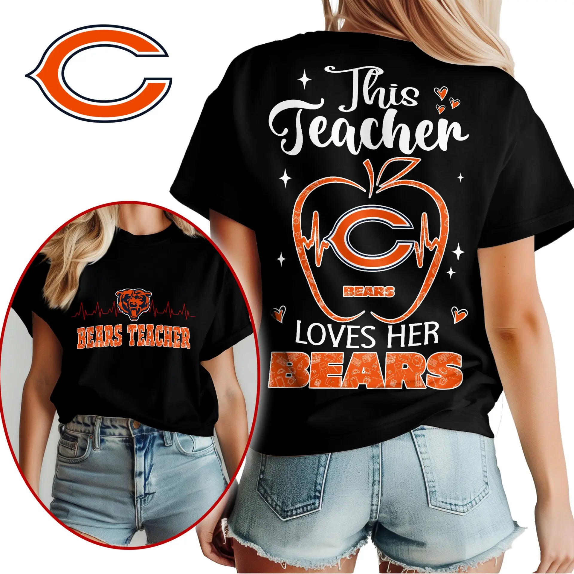 Chicago Bears | Premium Teacher Appreciation Month Women Shirt NY – HuddleStyle.com - Image 2