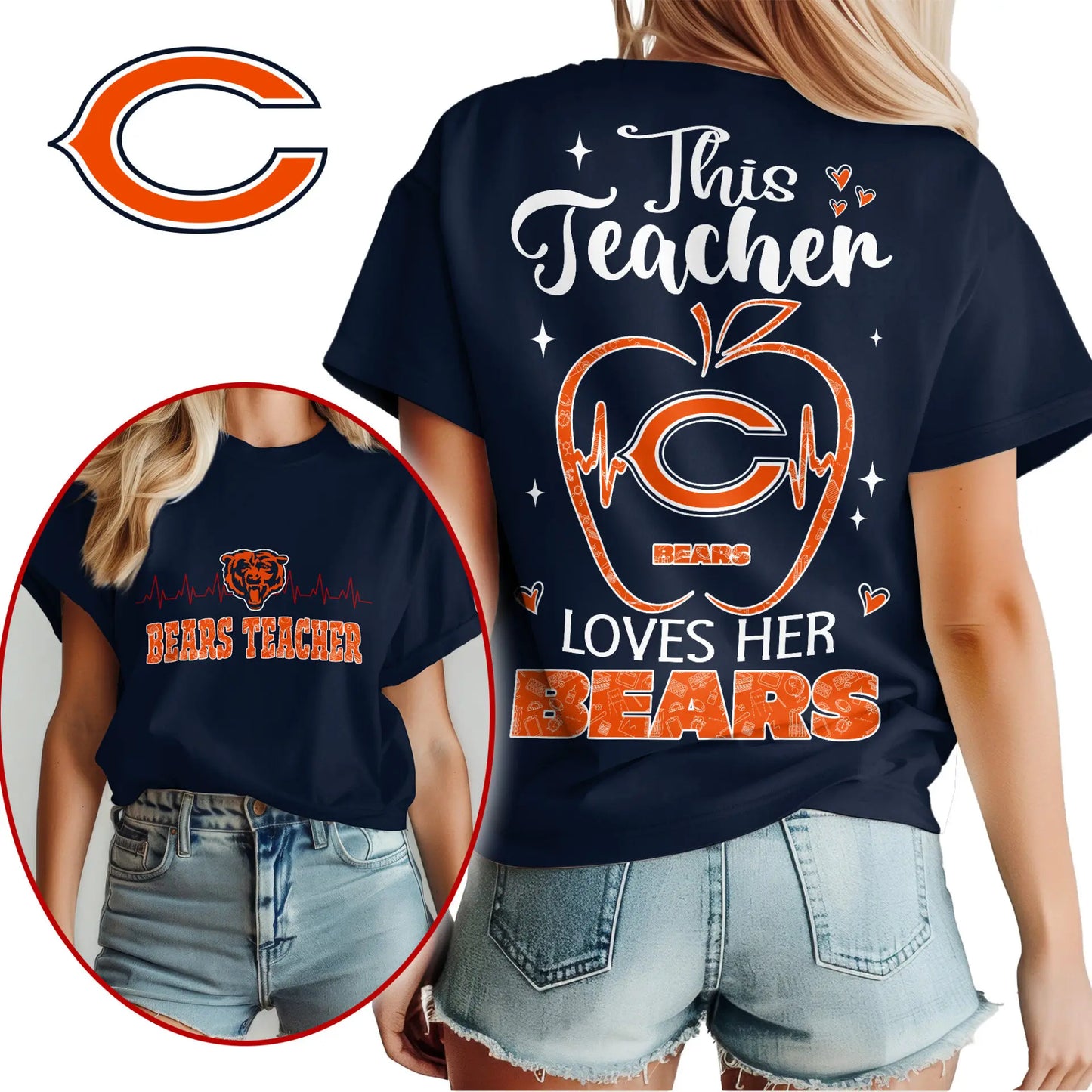 Chicago Bears | Premium Teacher Appreciation Month Women Shirt NY – HuddleStyle.com - Image 3