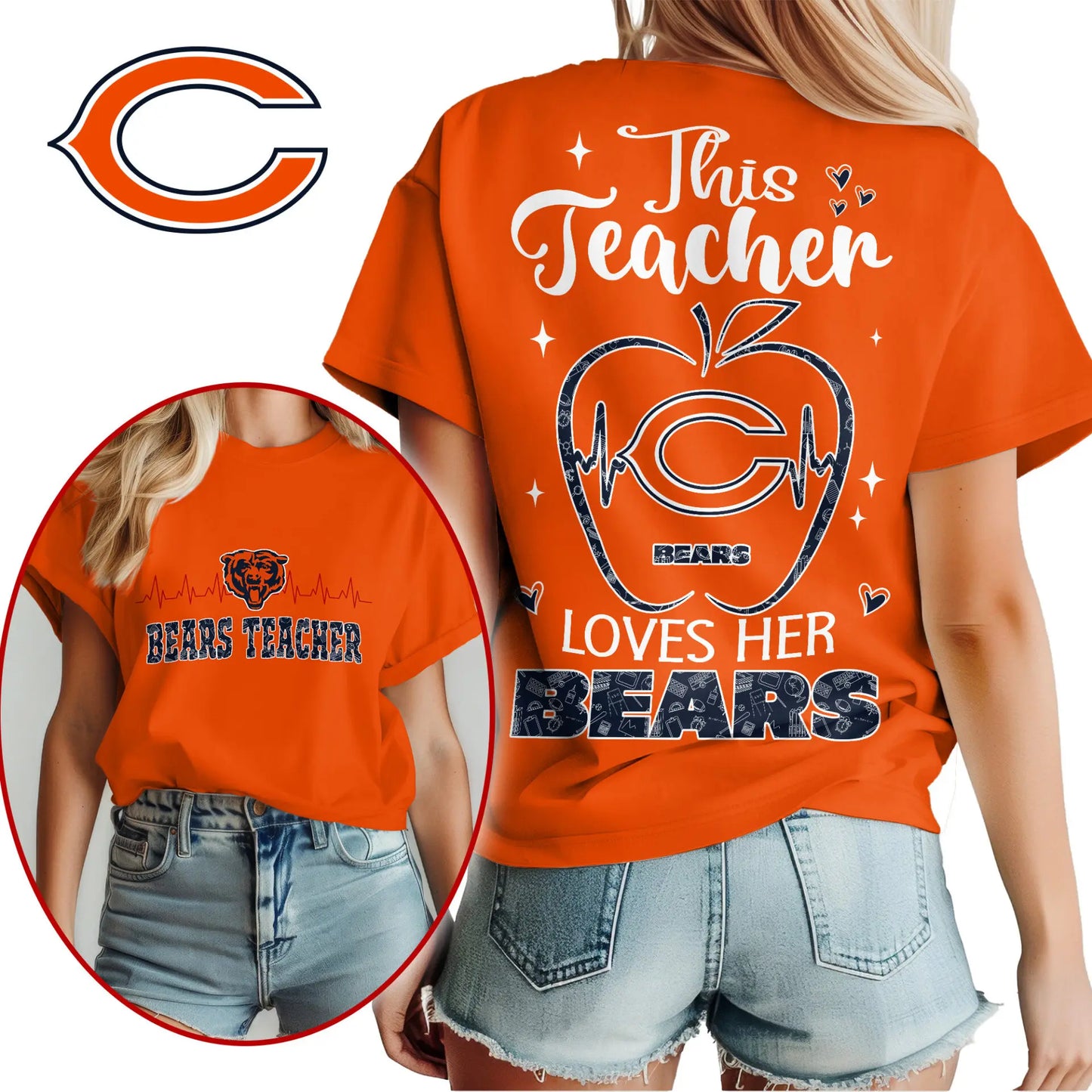 Chicago Bears | Premium Teacher Appreciation Month Women Shirt NY – HuddleStyle.com - Main