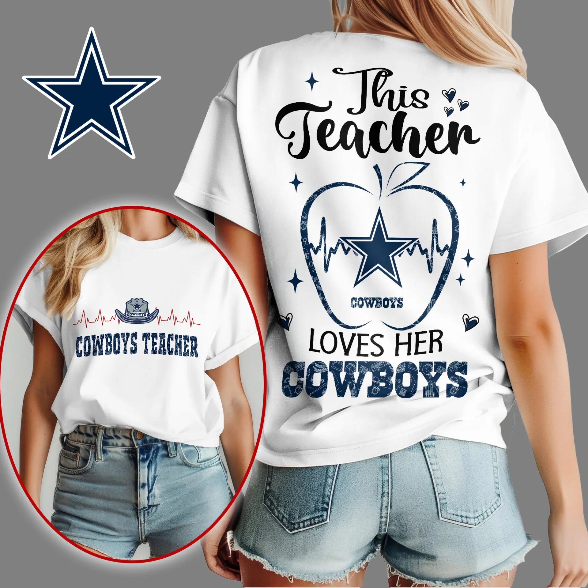 Dallas Cowboys | Premium Teacher Appreciation Month Women Shirt NY – HuddleStyle.com - Image 2
