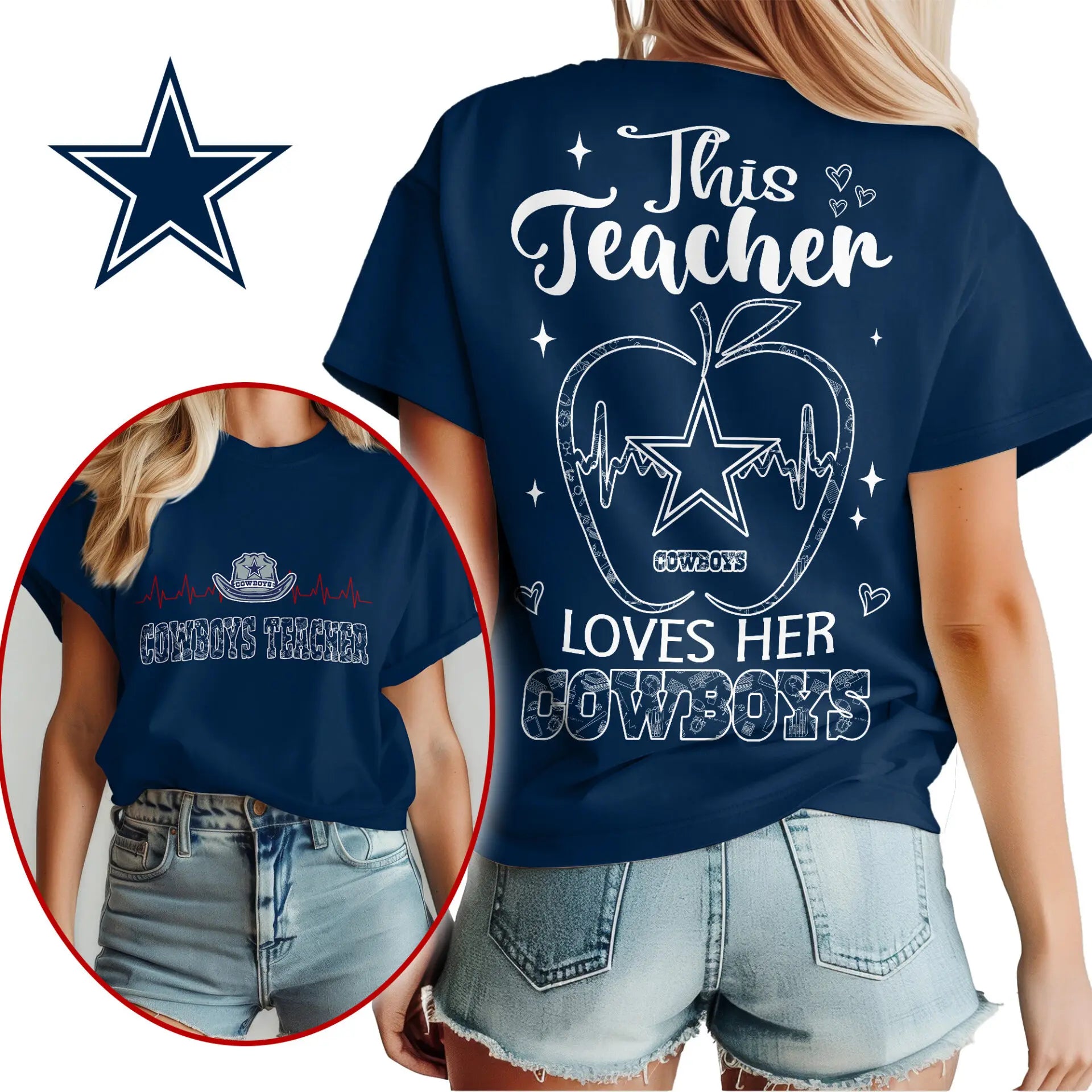Dallas Cowboys | Premium Teacher Appreciation Month Women Shirt NY – HuddleStyle.com - Main