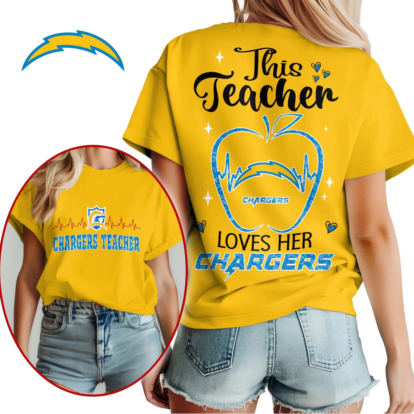 Los Angeles Chargers | Premium Teacher Appreciation Month Women Shirt NY – HuddleStyle.com - Image 2