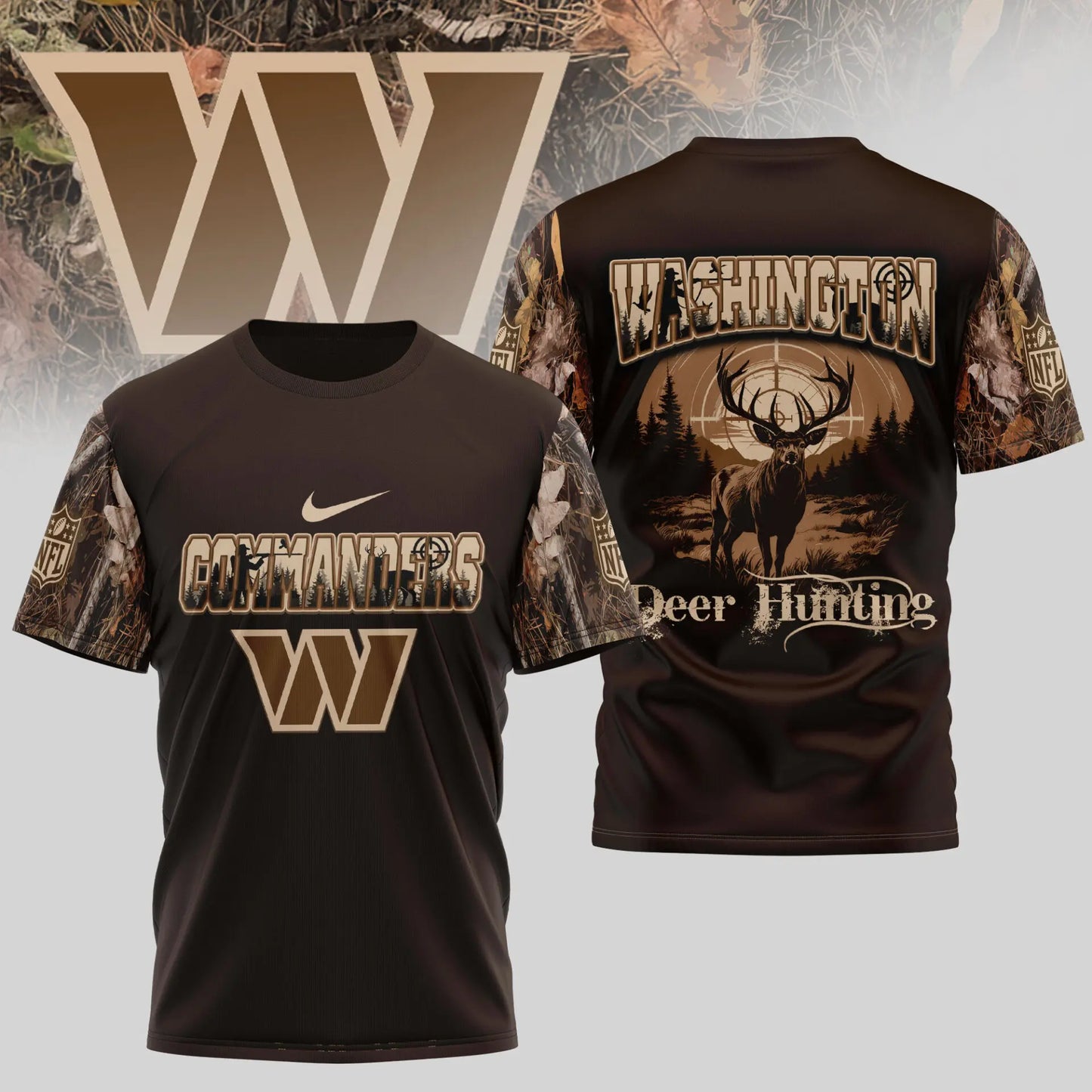 Washington Commanders | Premium NFL Deer Hunting 3D Shirt TD – HuddleStyle.com - Image 3