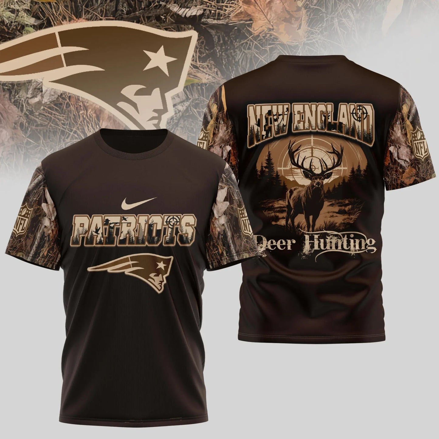 New England Patriots | Premium NFL Deer Hunting 3D Shirt TD – HuddleStyle.com - Image 3
