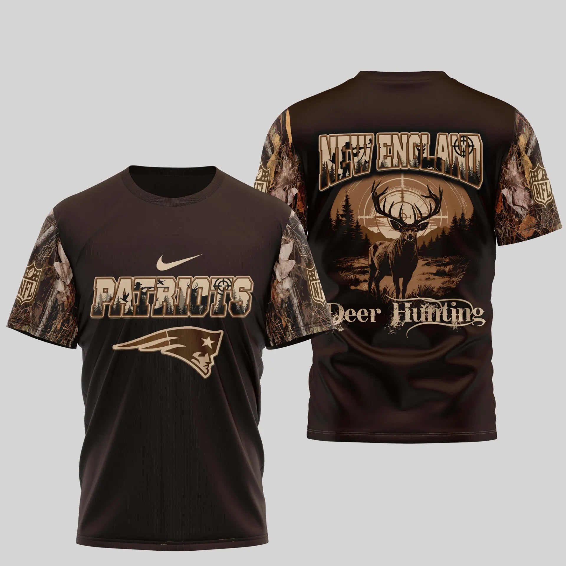 New England Patriots | Premium NFL Deer Hunting 3D Shirt TD – HuddleStyle.com - Image 2