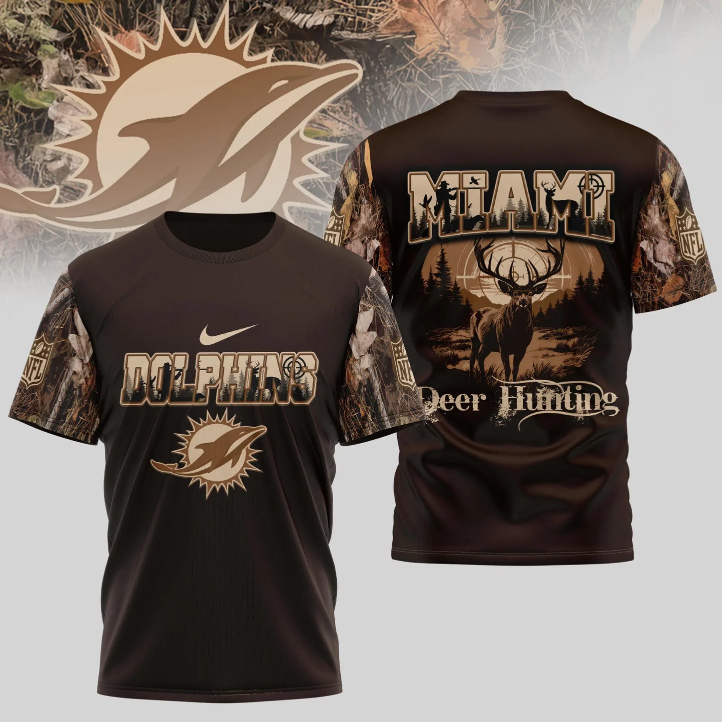Miami Dolphins | Premium NFL Deer Hunting 3D Shirt TD – HuddleStyle.com - Image 4