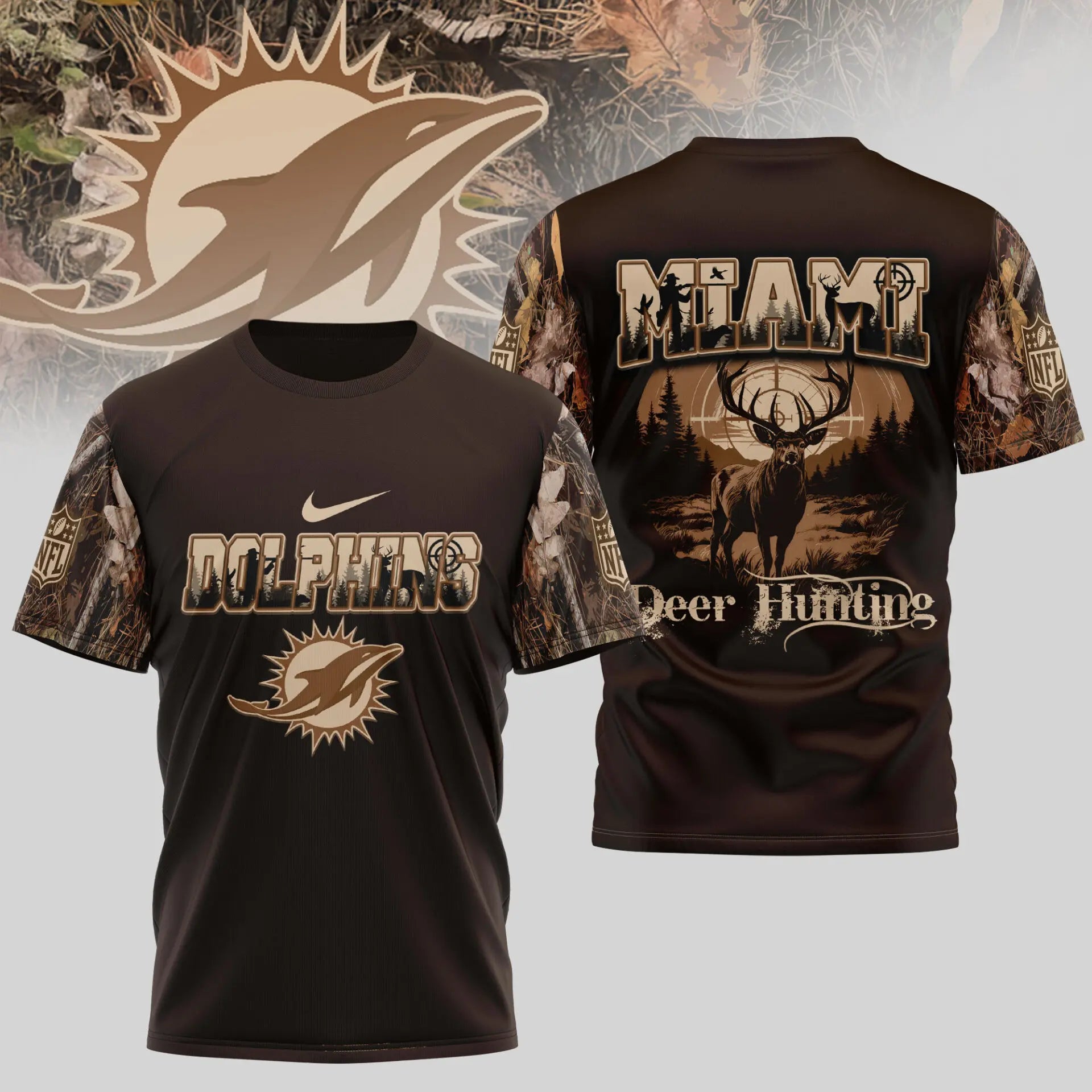 Miami Dolphins | Premium NFL Deer Hunting 3D Shirt TD – HuddleStyle.com - Image 4