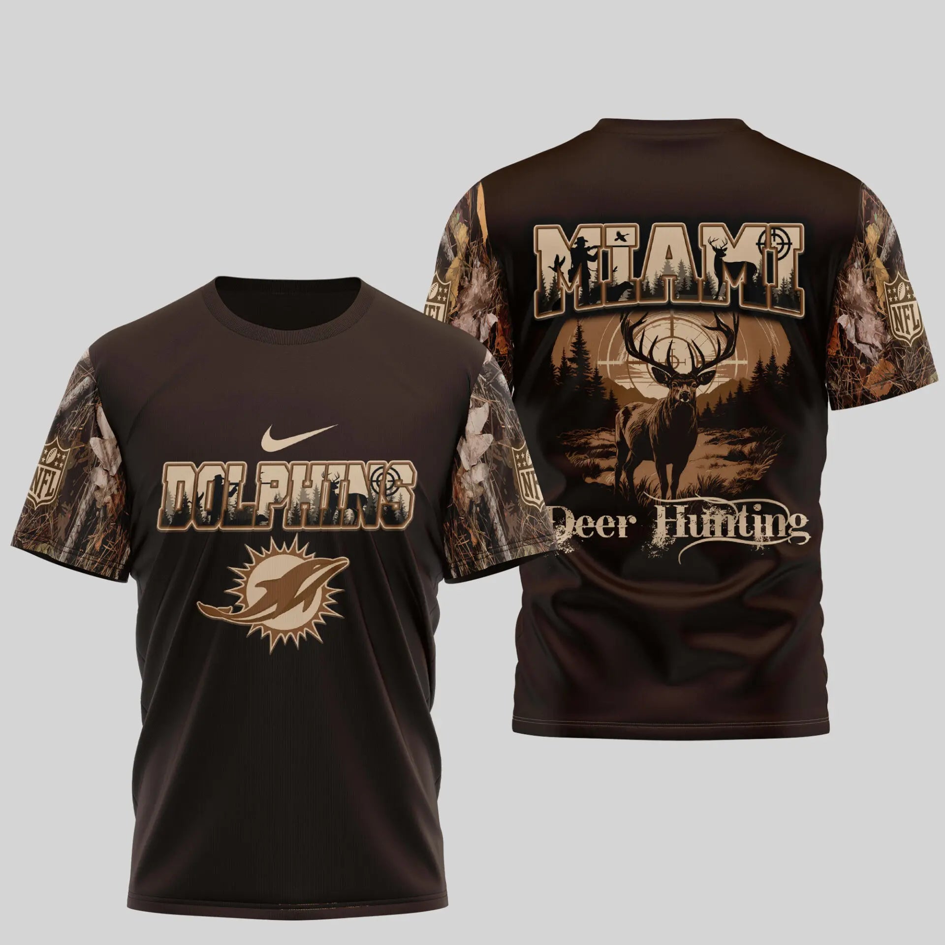 Miami Dolphins | Premium NFL Deer Hunting 3D Shirt TD – HuddleStyle.com - Main