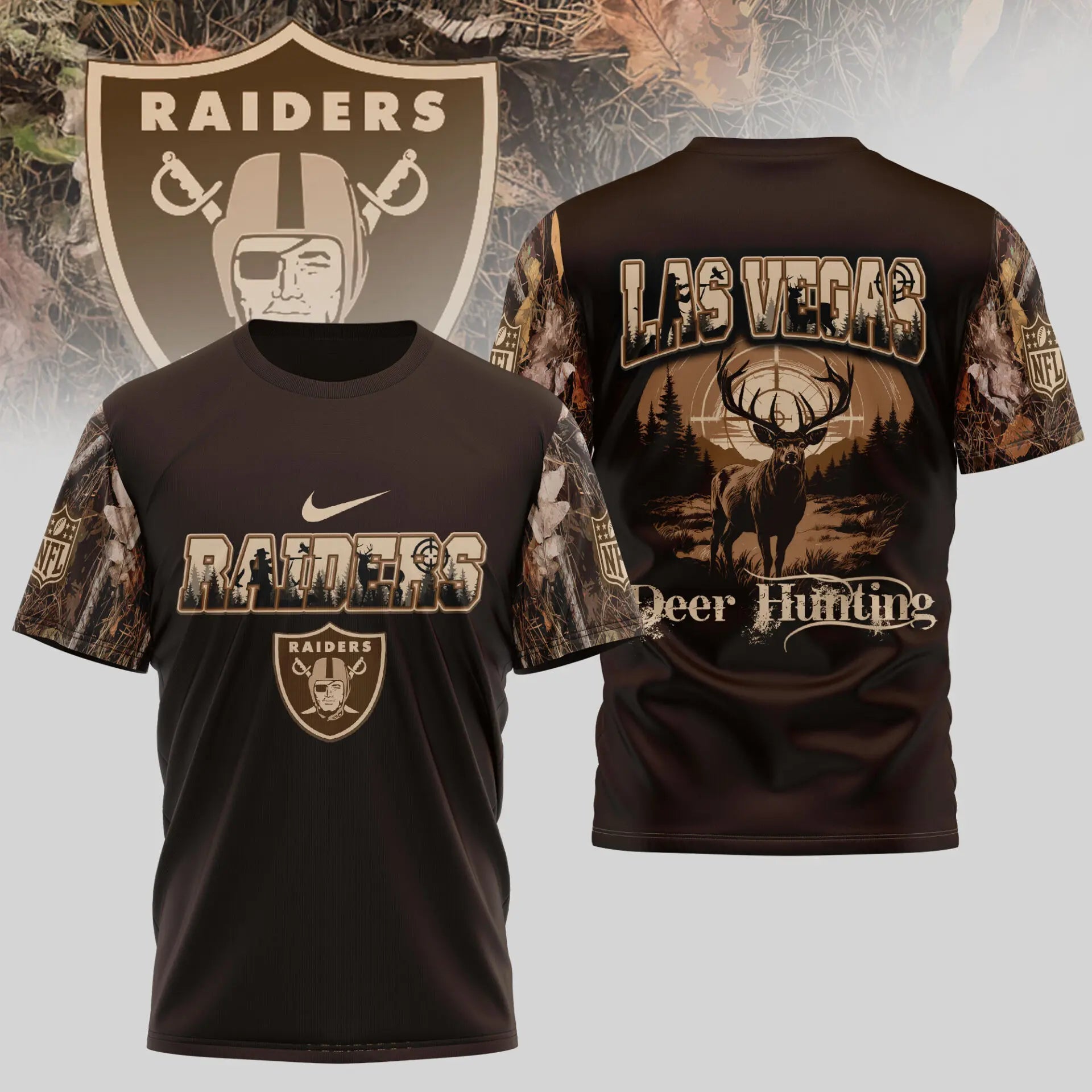 Las Vegas Raiders | Premium NFL Deer Hunting 3D Shirt TD – HuddleStyle.com - Main