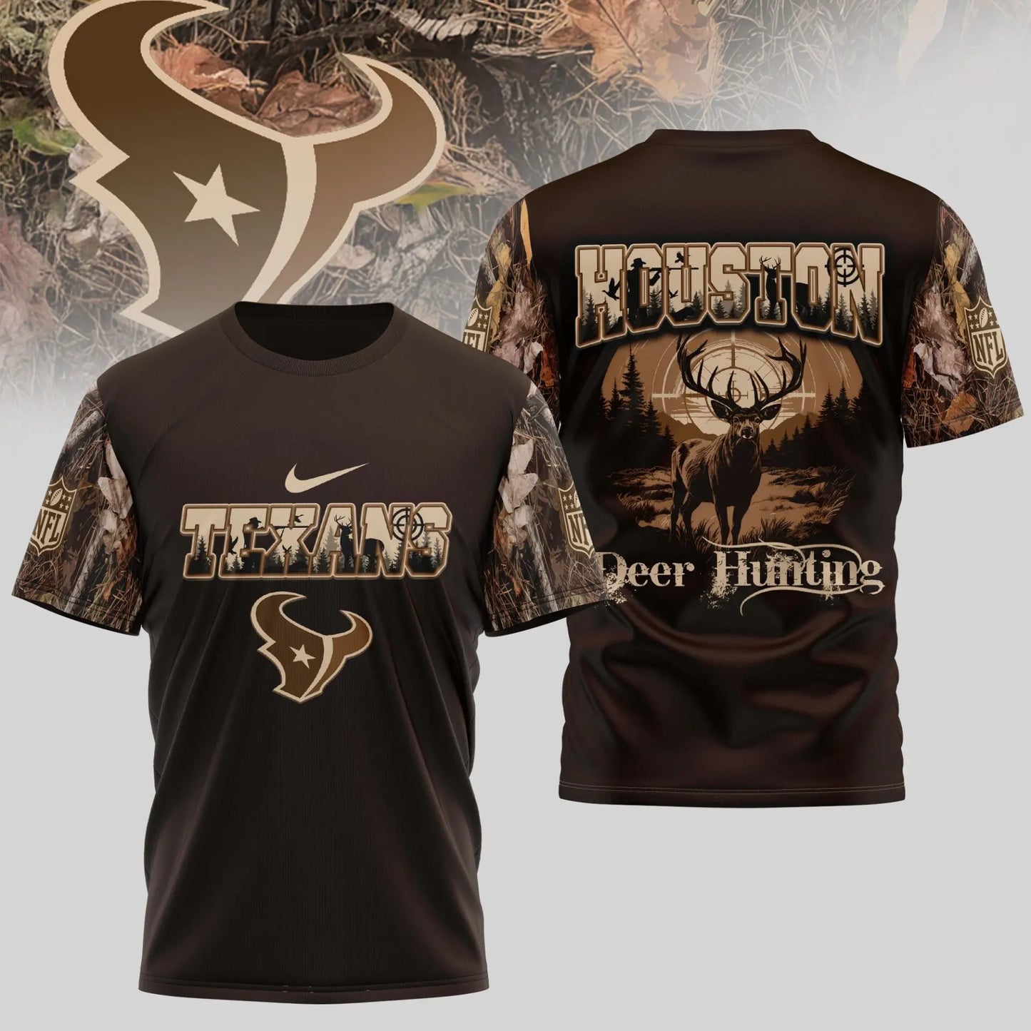 Houston Texans | Premium NFL Deer Hunting 3D Shirt TD – HuddleStyle.com - Image 4