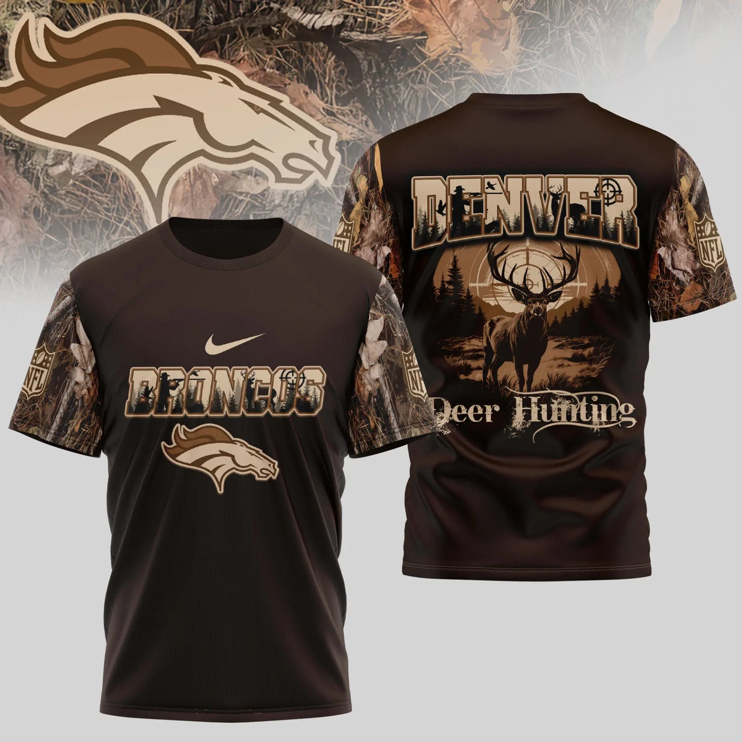 Denver Broncos | Premium NFL Deer Hunting 3D Shirt TD – HuddleStyle.com - Image 3