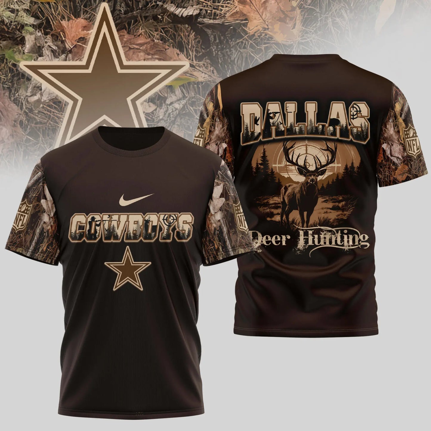 Dallas Cowboys | Premium NFL Deer Hunting 3D Shirt TD – HuddleStyle.com - Image 4
