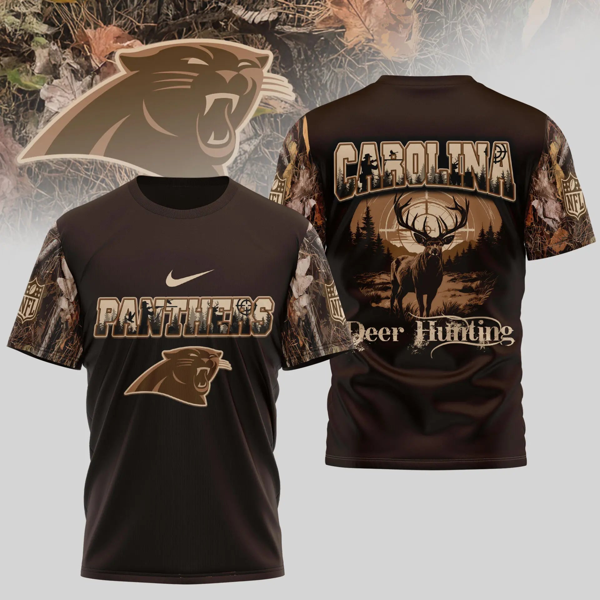 Carolina Panthers | Premium NFL Deer Hunting 3D Shirt TD – HuddleStyle.com - Image 3