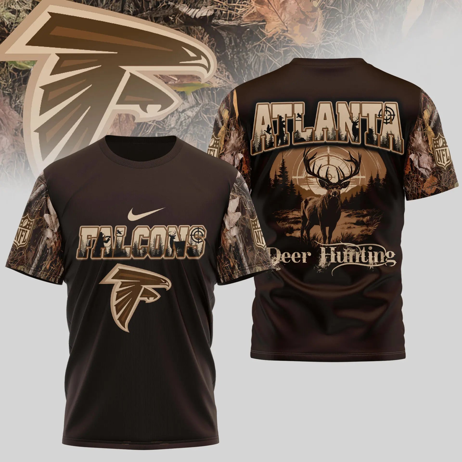 Atlanta Falcons | Premium NFL Deer Hunting 3D Shirt TD – HuddleStyle.com - Image 3
