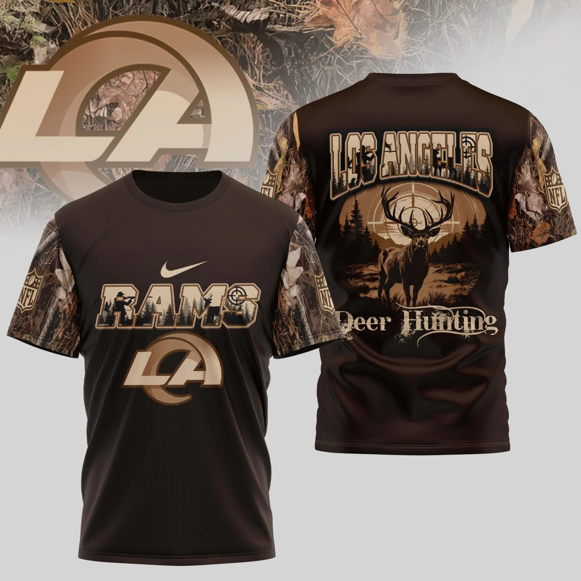 Los Angeles Rams | Premium NFL Deer Hunting 3D Shirt TD – HuddleStyle.com - Image 2