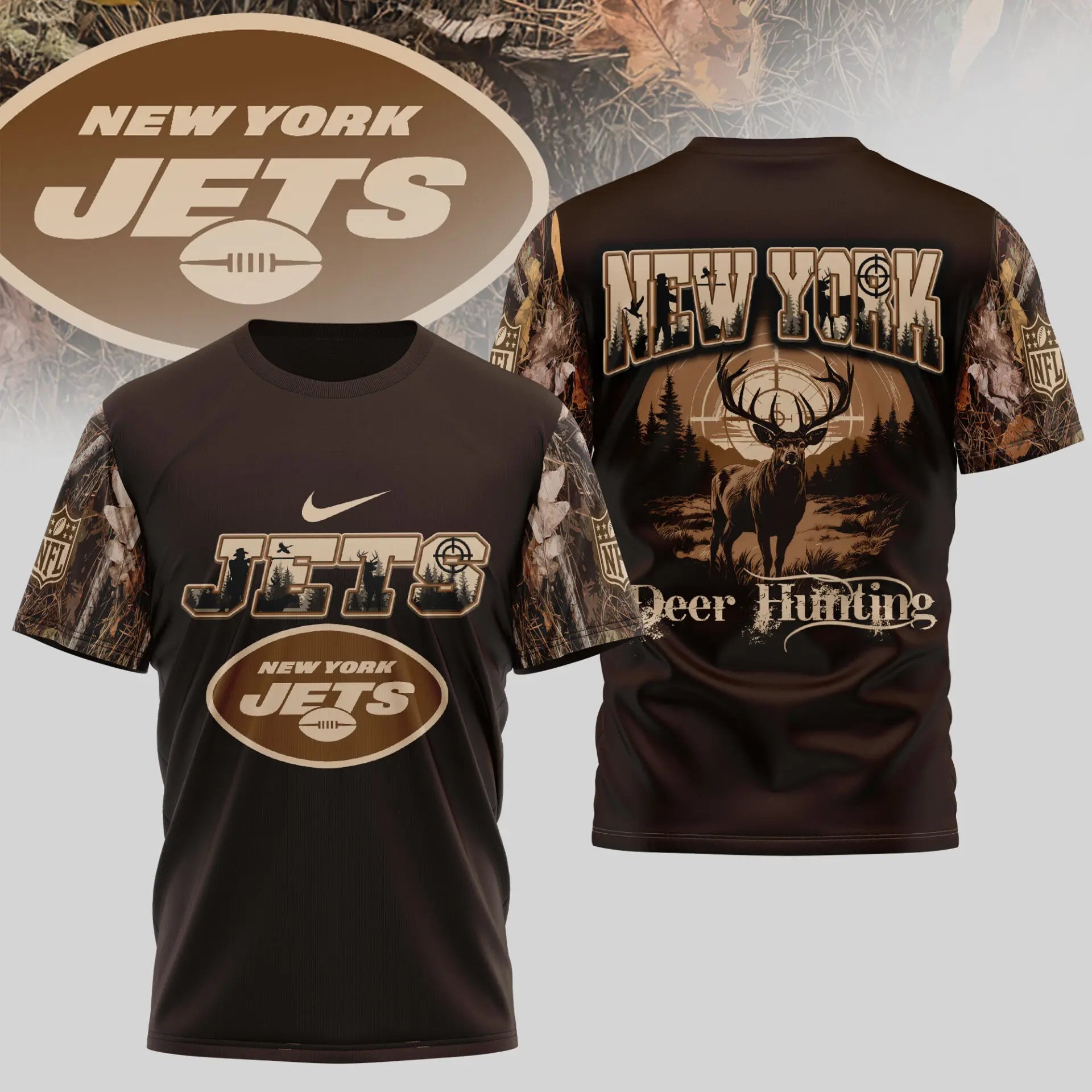 New York Jets | Premium NFL Deer Hunting 3D Shirt TD – HuddleStyle.com - Main