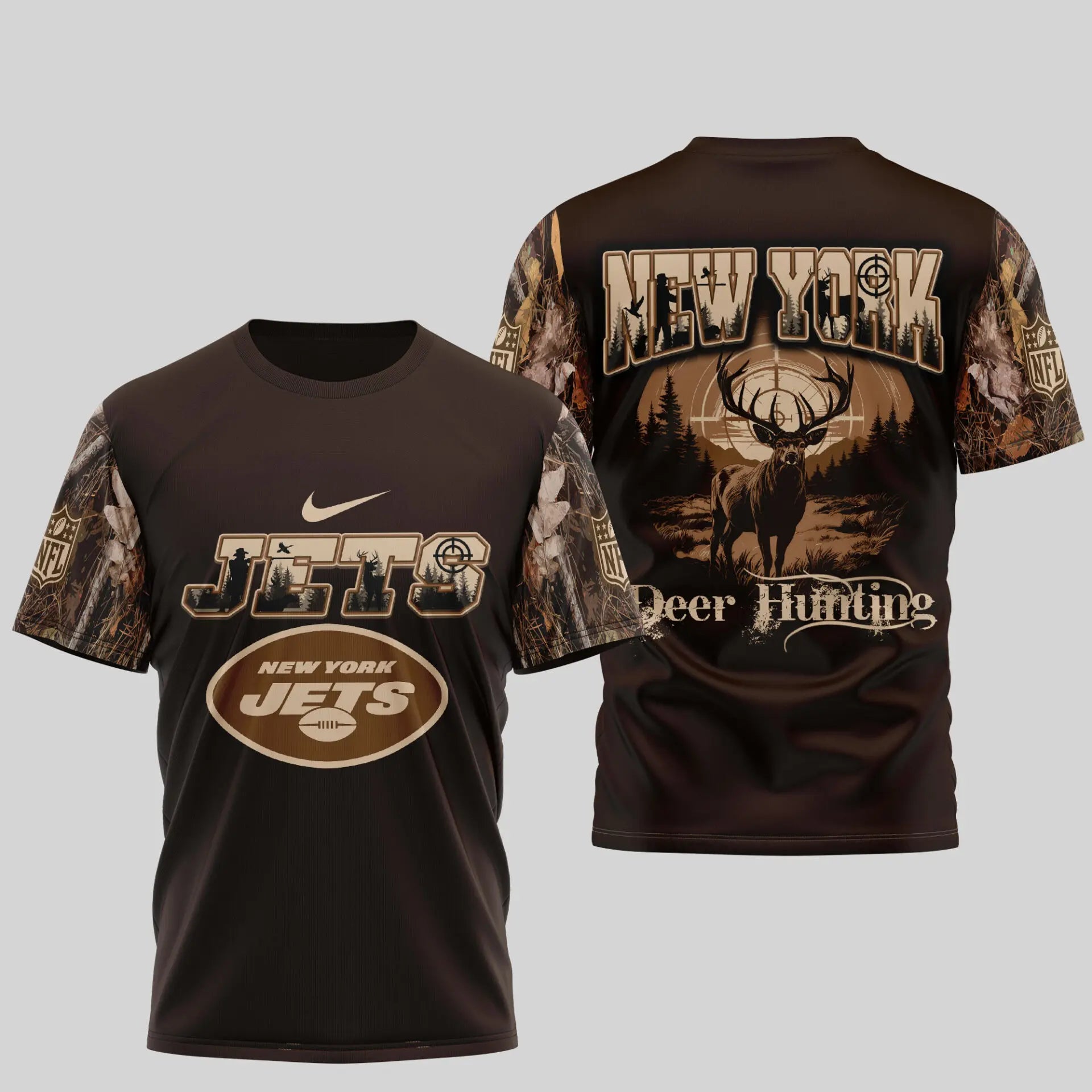 New York Jets | Premium NFL Deer Hunting 3D Shirt TD – HuddleStyle.com - Image 2