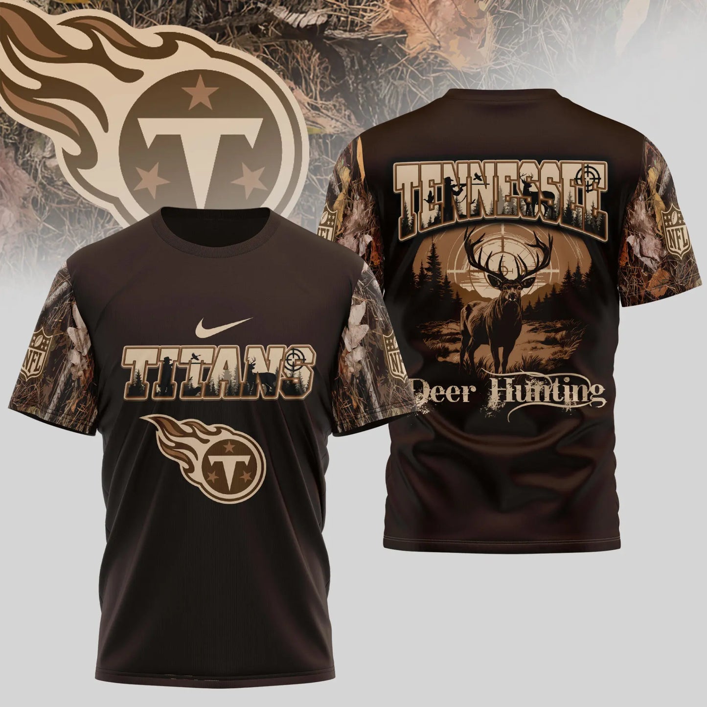 Tennessee Titans | Premium NFL Deer Hunting 3D Shirt TD – HuddleStyle.com - Image 2
