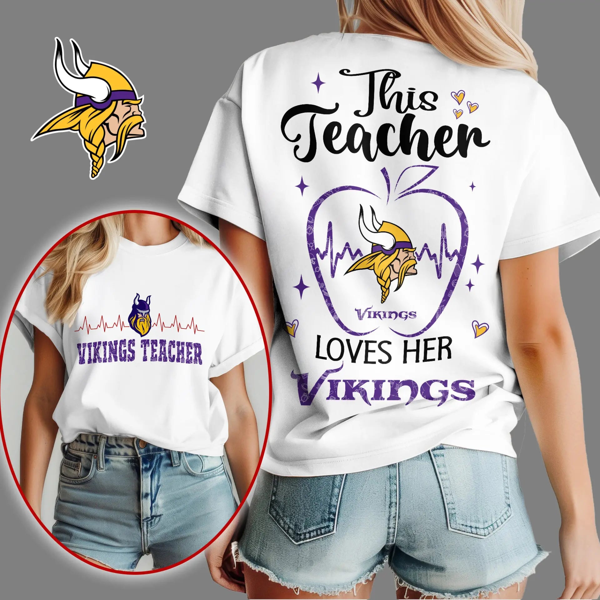 Minnesota Vikings | Premium Teacher Appreciation Month Women Shirt NY – HuddleStyle.com - Image 2