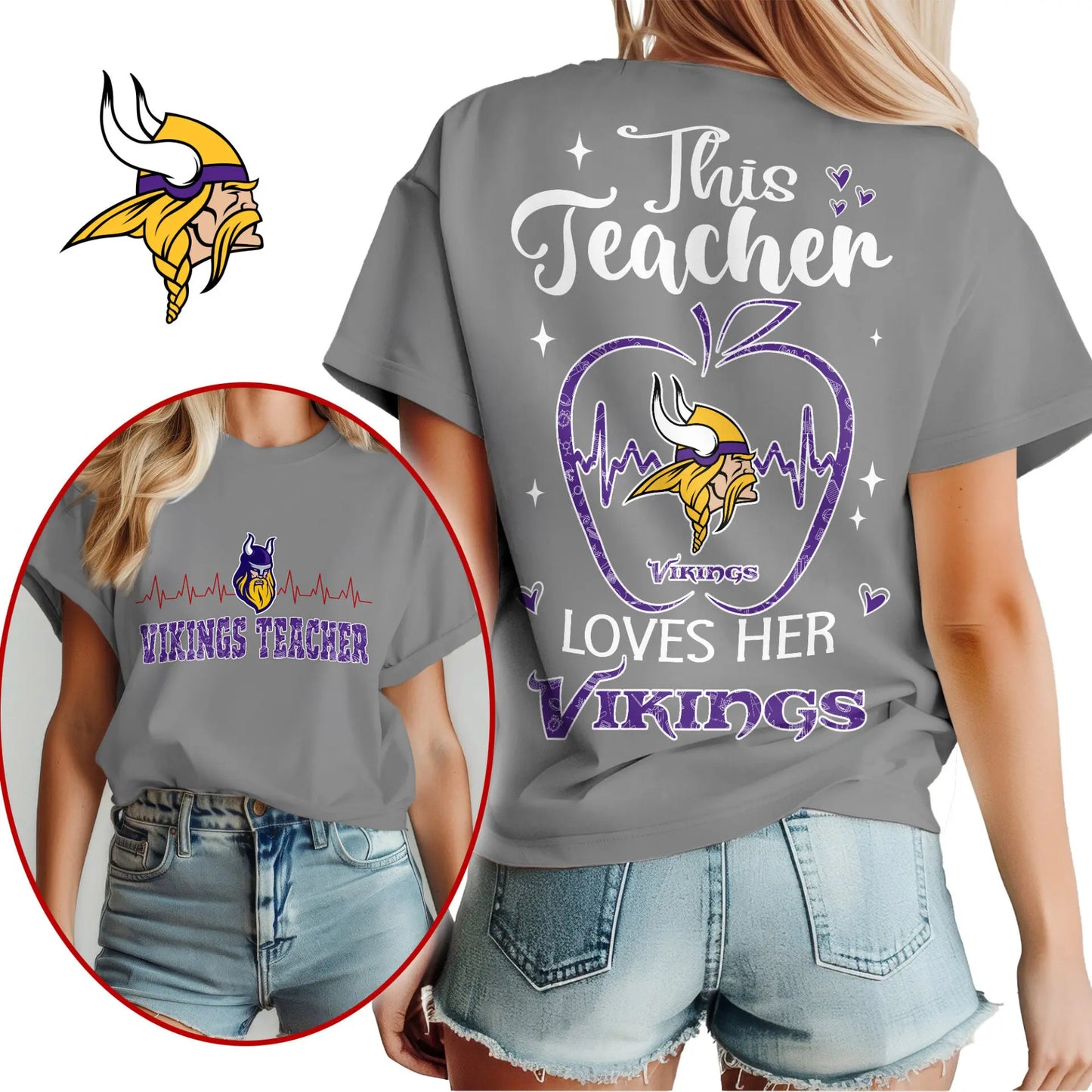 Minnesota Vikings | Premium Teacher Appreciation Month Women Shirt NY – HuddleStyle.com - Image 4