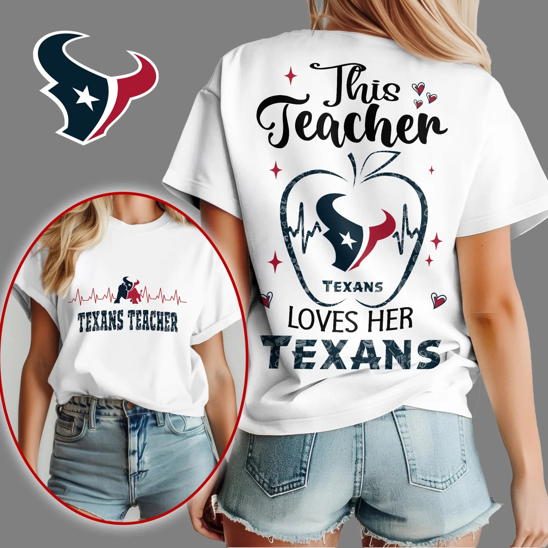 Houston Texans | Premium Teacher Appreciation Month Women Shirt NY – HuddleStyle.com - Main