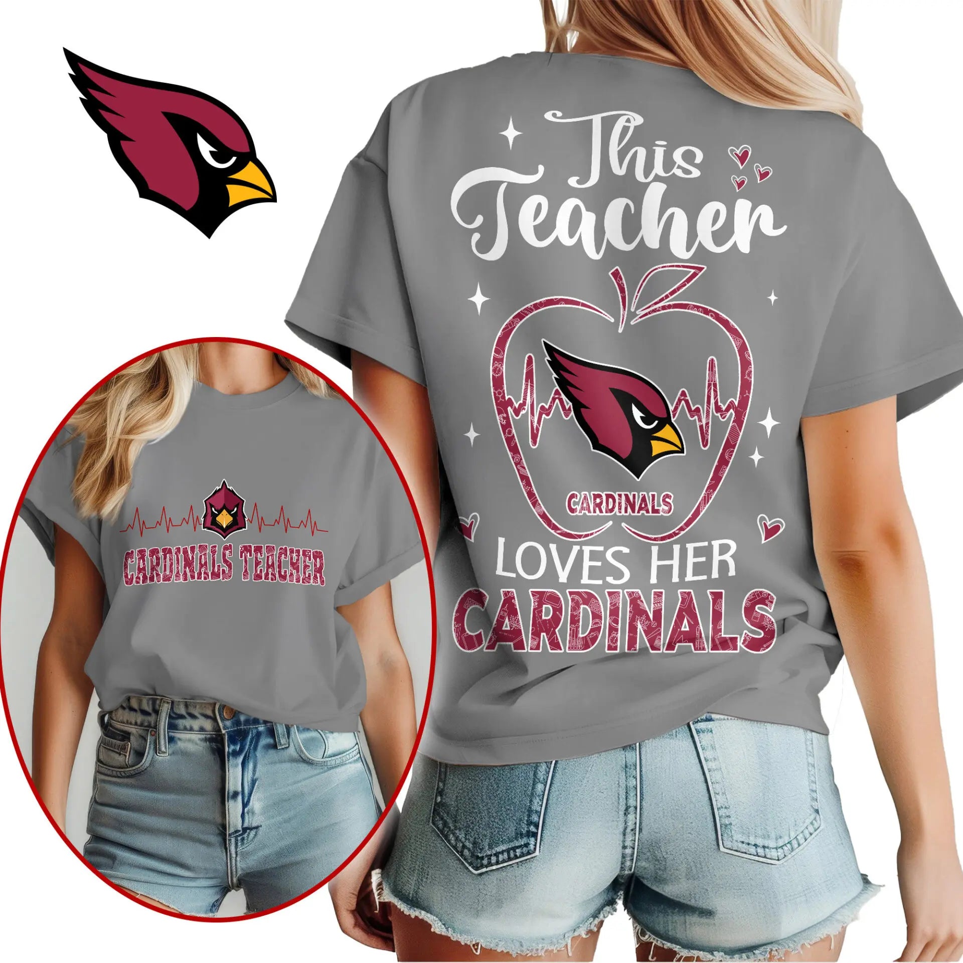 Arizona Cardinals | Premium Teacher Appreciation Month Women Shirt NY – HuddleStyle.com - Main