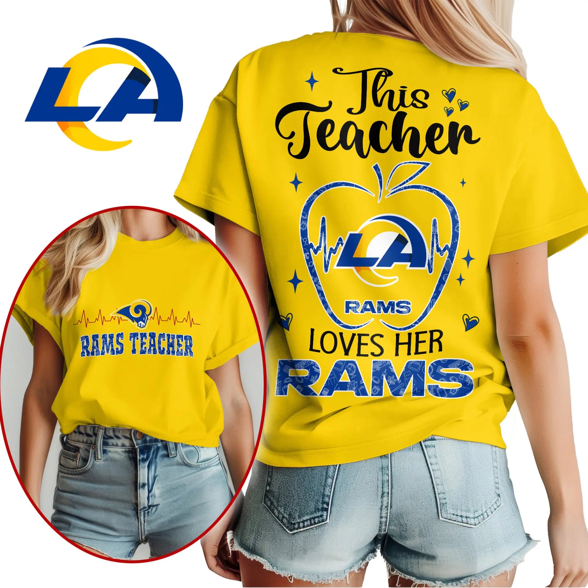 Los Angeles Rams | Premium Teacher Appreciation Month Women Shirt NY – HuddleStyle.com - Image 2