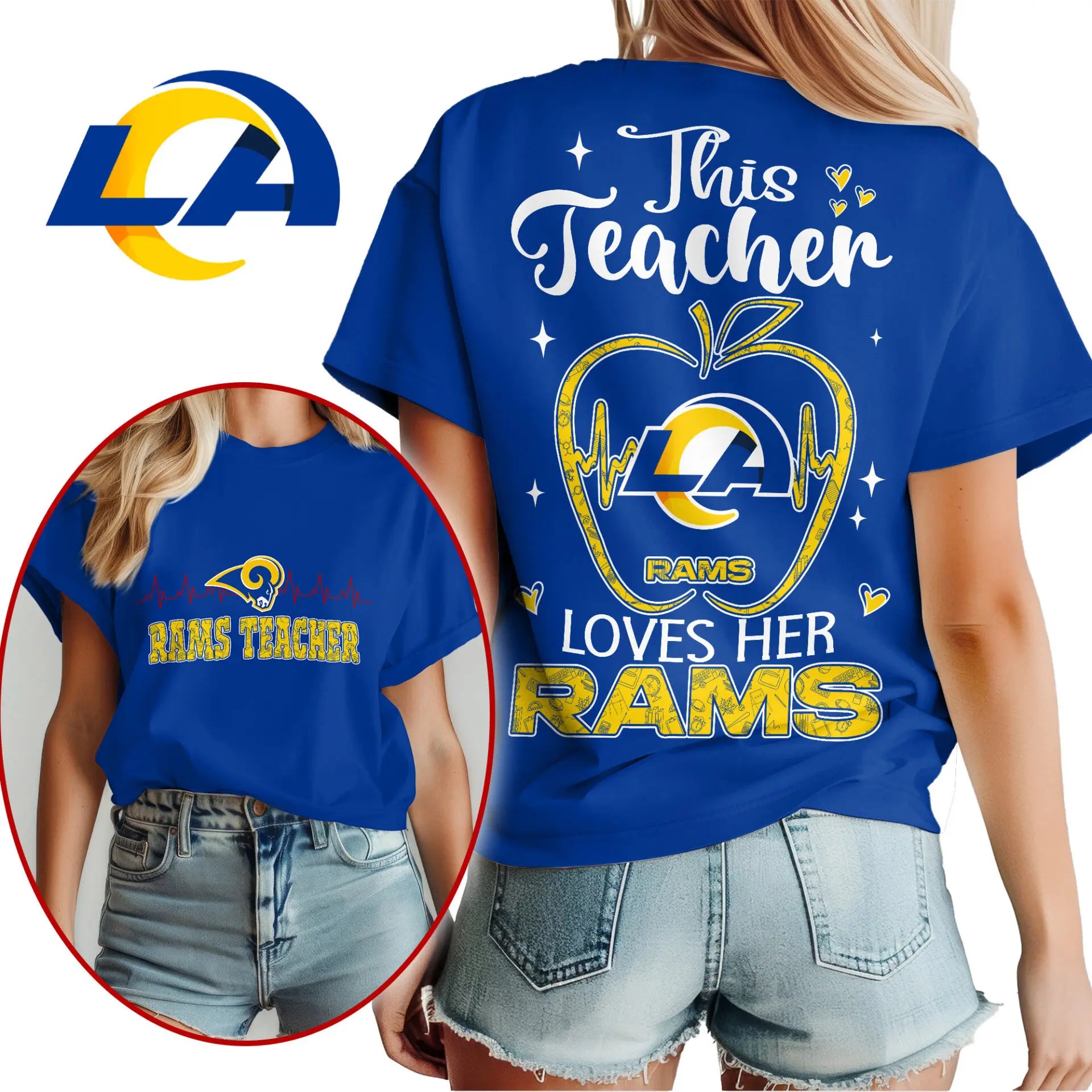 Los Angeles Rams | Premium Teacher Appreciation Month Women Shirt NY – HuddleStyle.com - Image 4