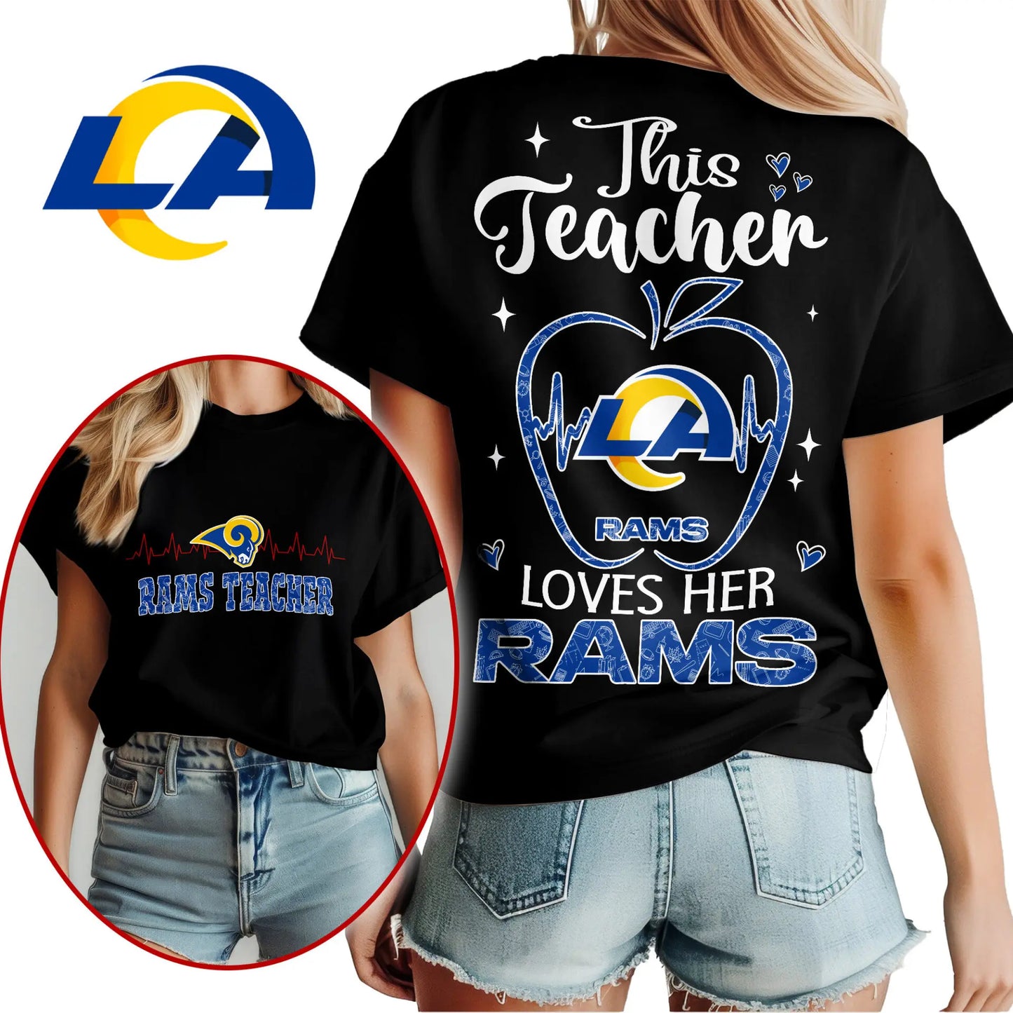 Los Angeles Rams | Premium Teacher Appreciation Month Women Shirt NY – HuddleStyle.com - Image 3