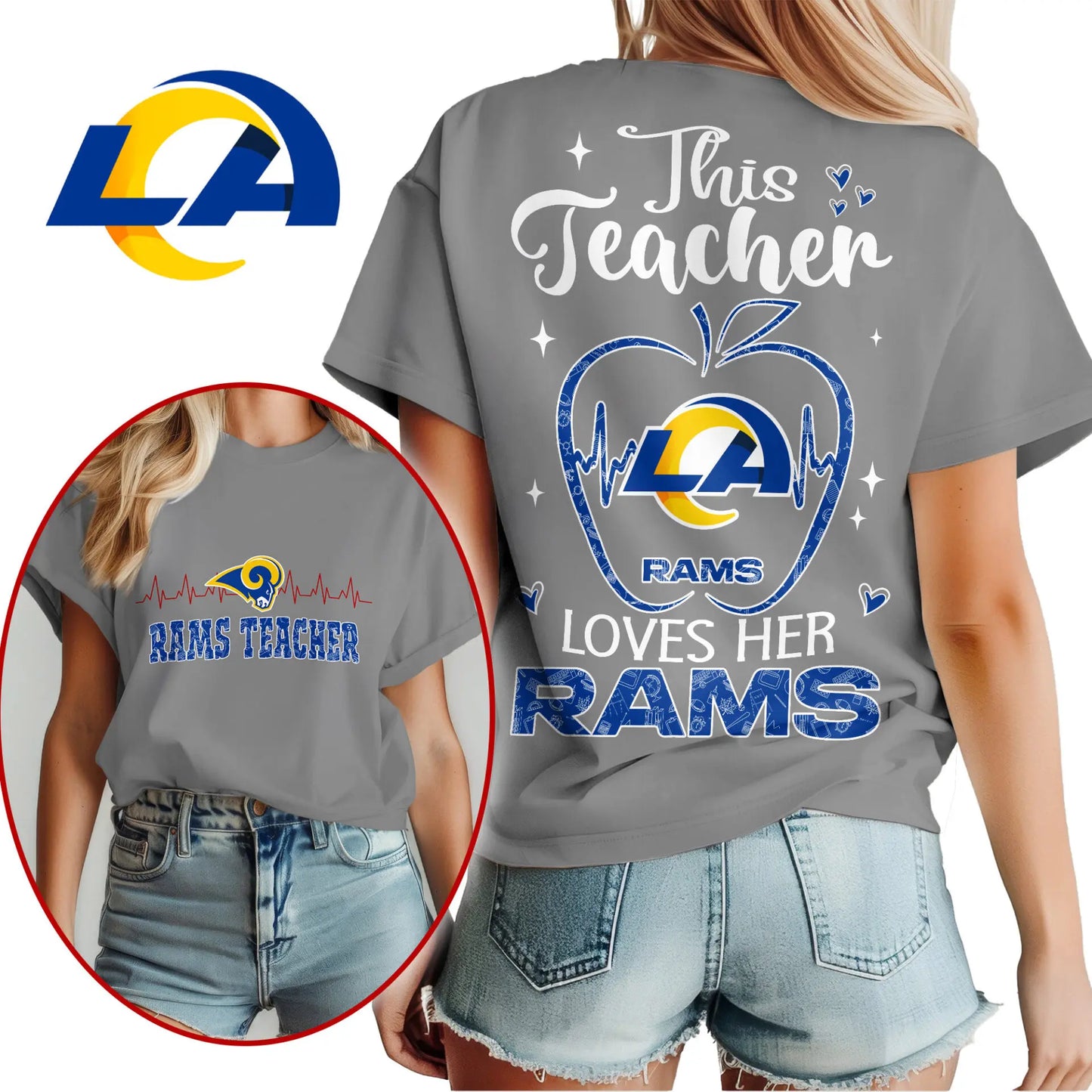 Los Angeles Rams | Premium Teacher Appreciation Month Women Shirt NY – HuddleStyle.com - Image 5