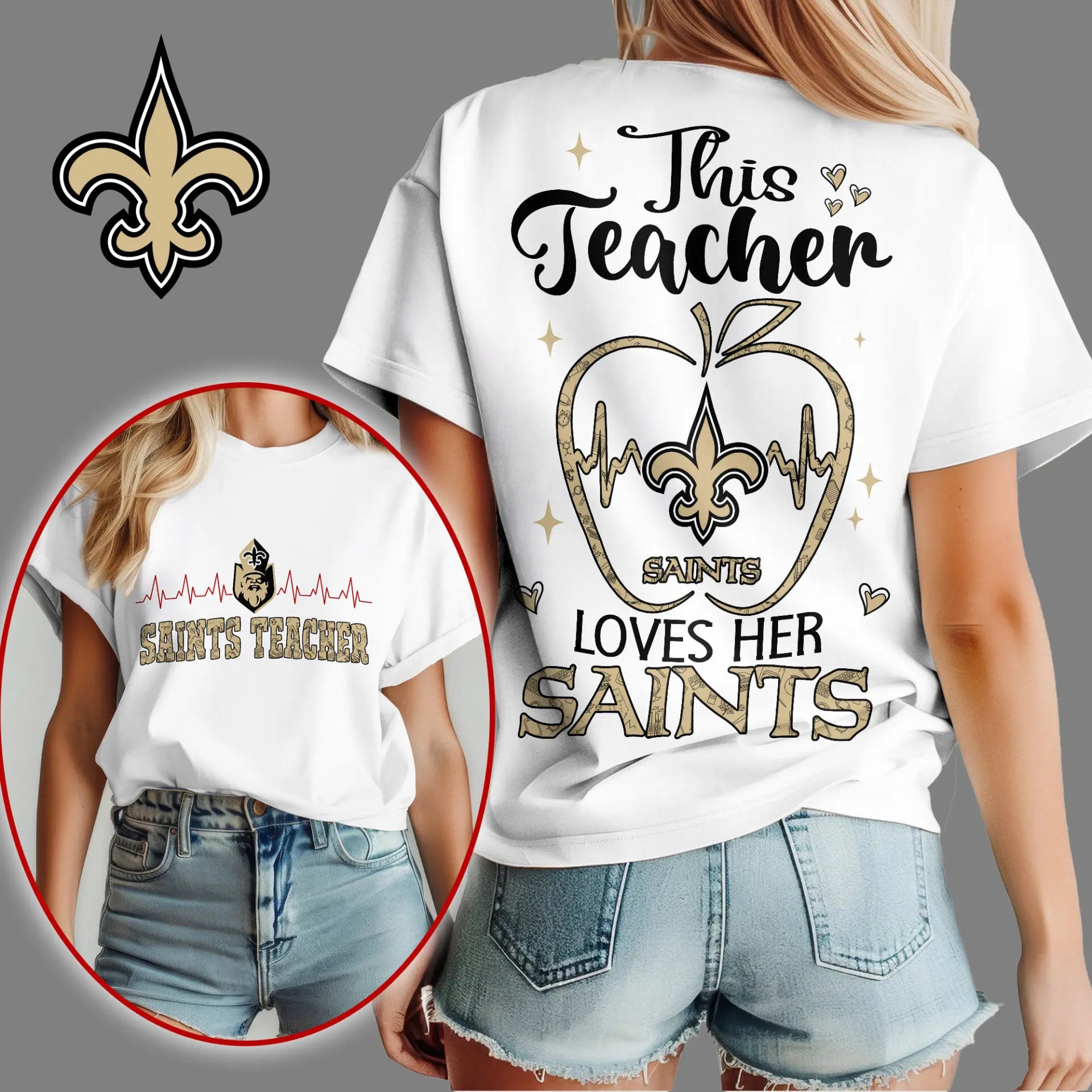 New Orleans Saints | Premium Teacher Appreciation Month Women Shirt NY – HuddleStyle.com - Image 2