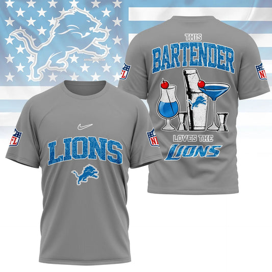 Detroit Lions | Premium NFL Bartender Fan 3D Shirt NY – HuddleStyle.com - Main