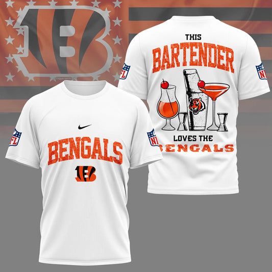 Cincinnati Bengals | Premium NFL Bartender Fan 3D Shirt NY – HuddleStyle.com - Main