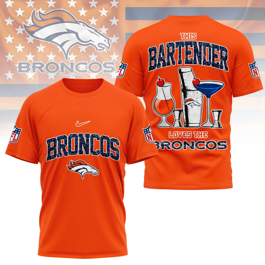 Denver Broncos | Premium NFL Bartender Fan 3D Shirt NY – HuddleStyle.com - Main