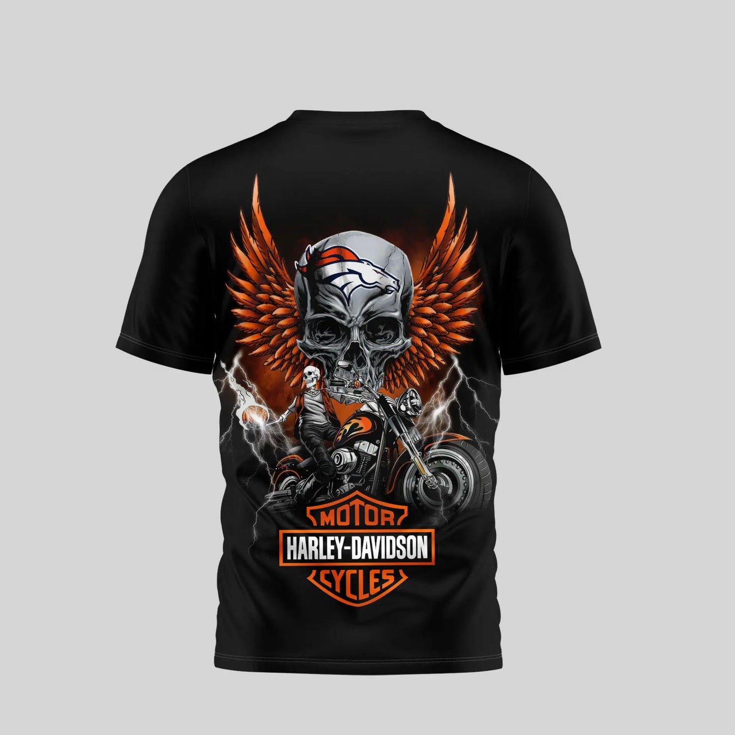 Denver Broncos | Premium NFL Harley Davidson 3D Shirt TD – HuddleStyle.com - Image 4