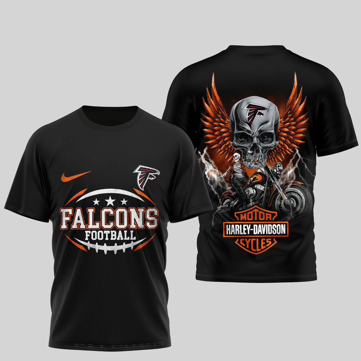 Atlanta Falcons | Premium NFL Harley Davidson 3D Shirt TD – HuddleStyle.com - Main