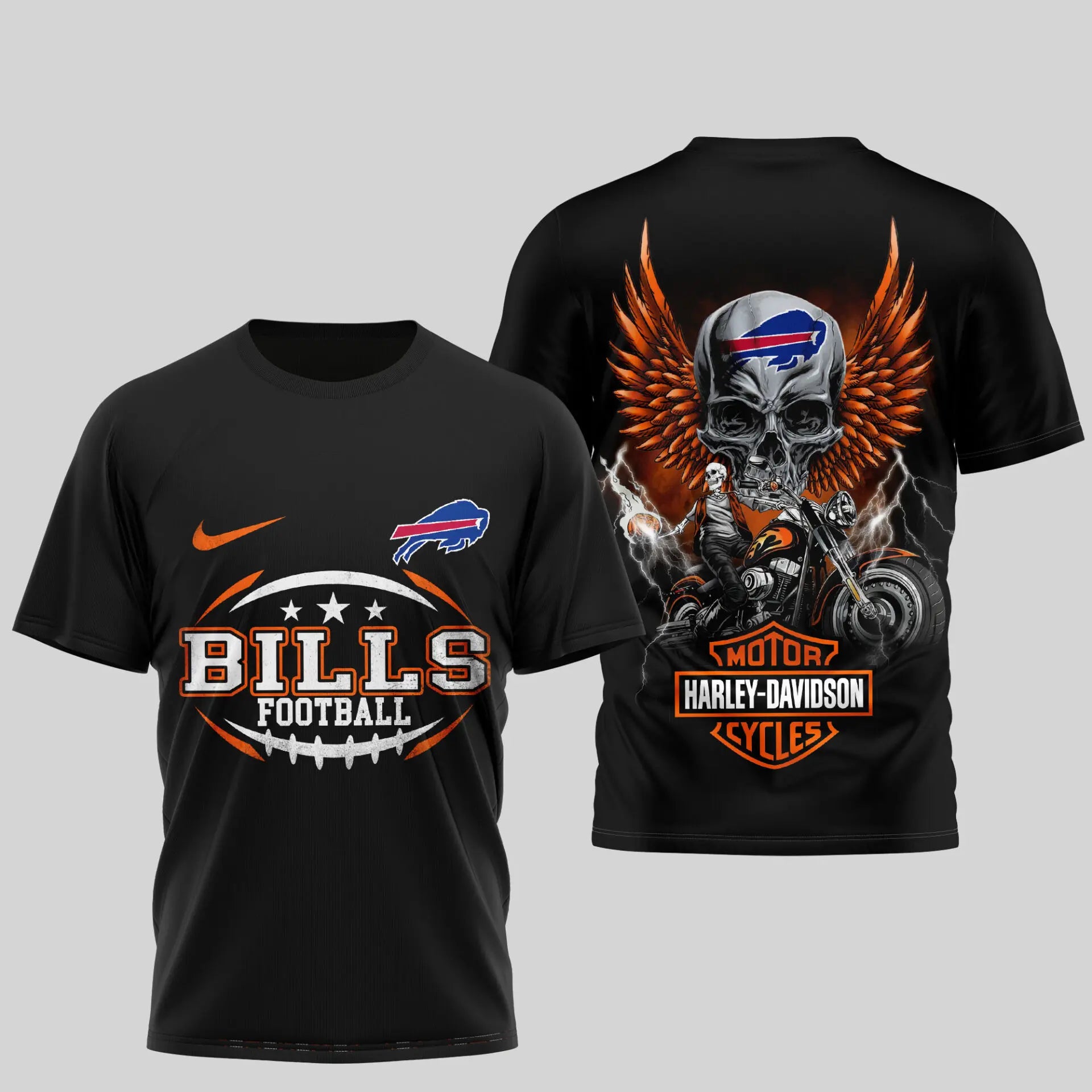 Buffalo Bills | Premium NFL Harley Davidson 3D Shirt TD – HuddleStyle.com - Image 4