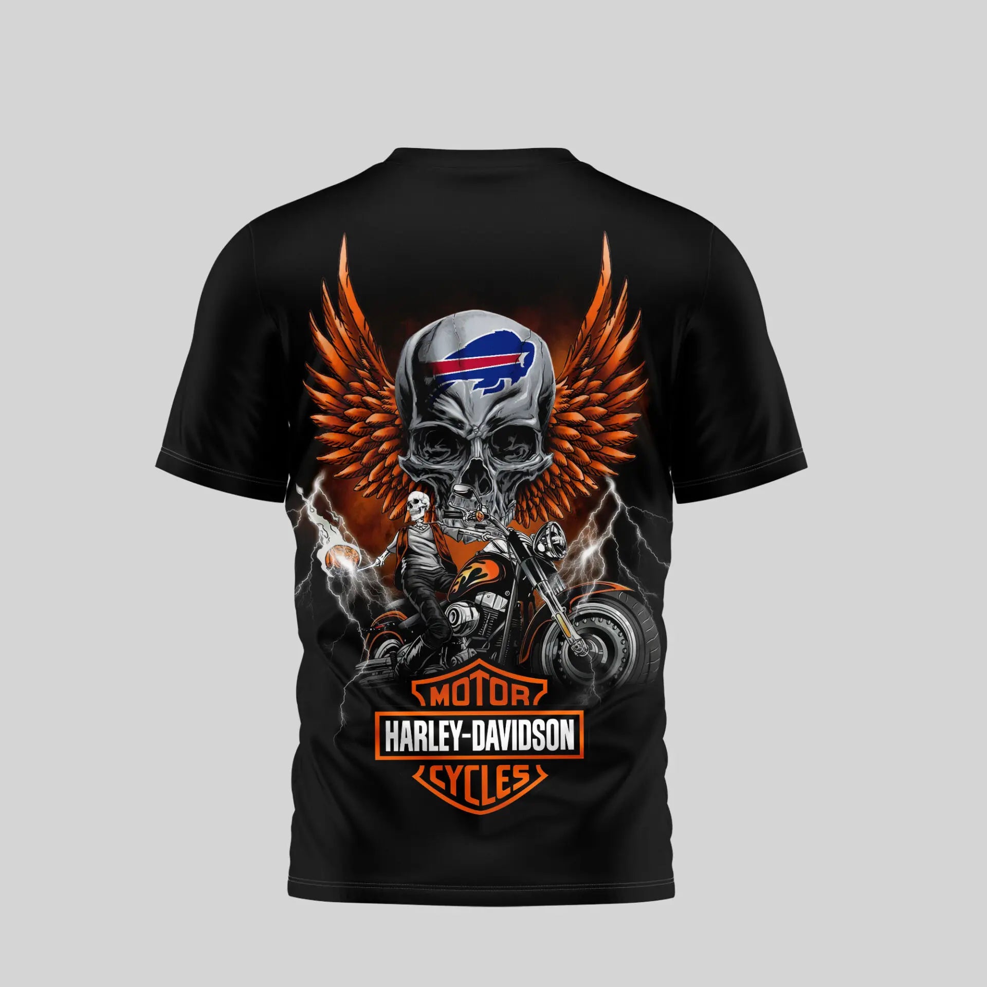 Buffalo Bills | Premium NFL Harley Davidson 3D Shirt TD – HuddleStyle.com - Image 3