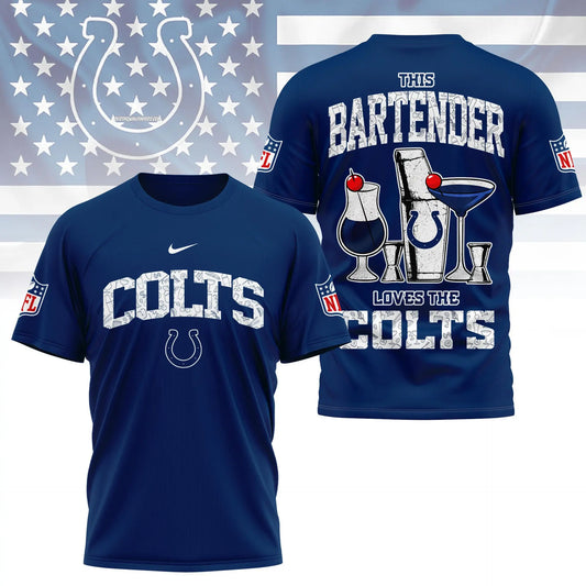 Indianapolis Colts | Premium NFL Bartender Fan 3D Shirt NY – HuddleStyle.com - Main
