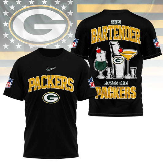 Green Bay Packers | Premium NFL Bartender Fan 3D Shirt NY – HuddleStyle.com - Main