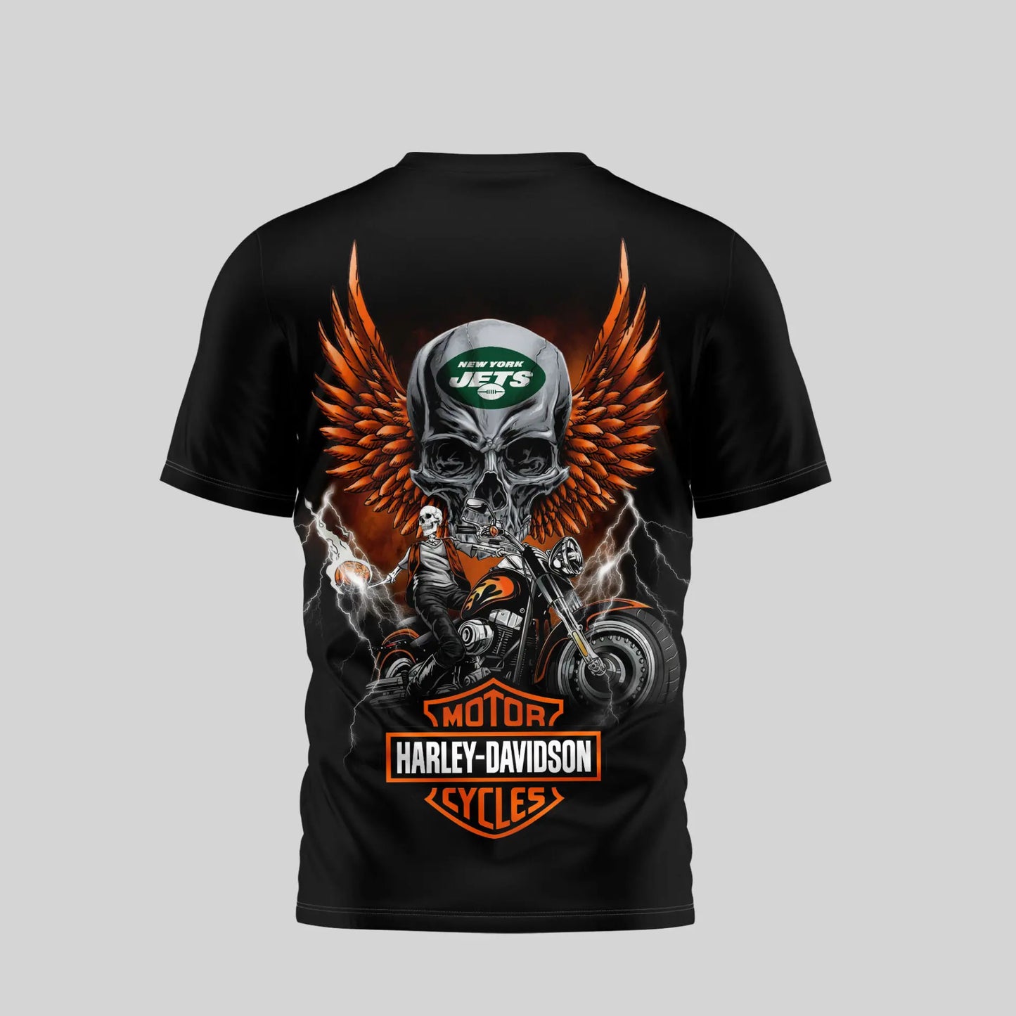 New York Jets | Premium NFL Harley Davidson 3D Shirt TD – HuddleStyle.com - Image 3