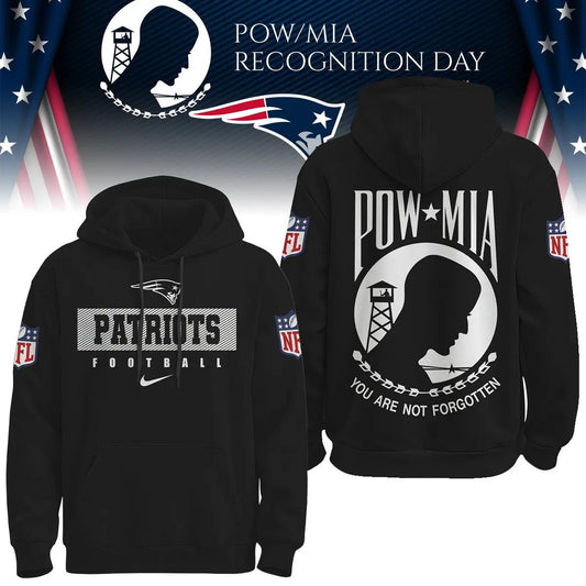 New England Patriots | Premium NFL Pow Mia Hoodie TD – HuddleStyle.com - Main