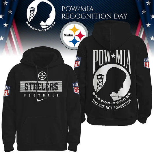 Pittsburgh Steelers | Premium NFL Pow Mia Hoodie TD – HuddleStyle.com - Main