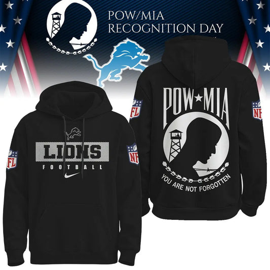 Detroit Lions | Premium NFL Pow Mia Hoodie TD – HuddleStyle.com - Main