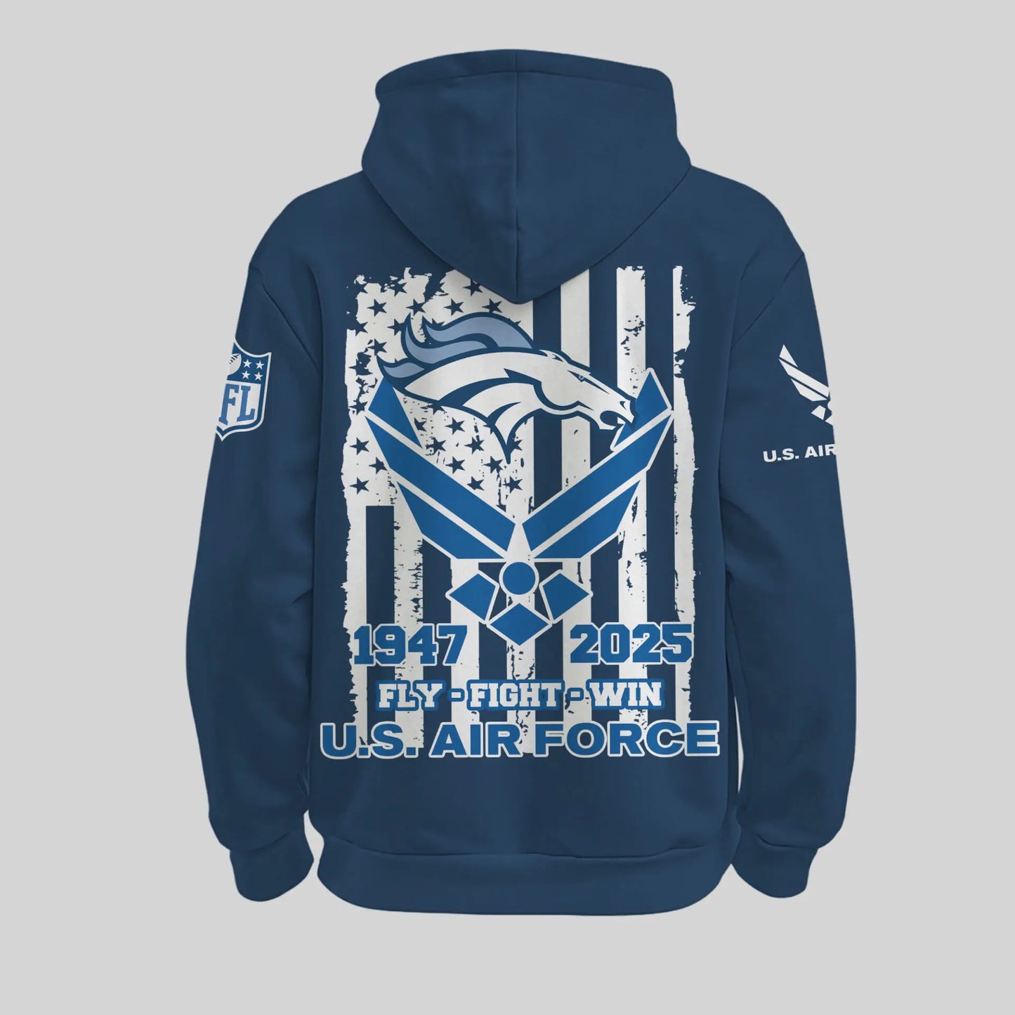 Denver Broncos | Premium NFL U.S. Air Force 78th Anniversary Hoodie TD – HuddleStyle.com - Image 2