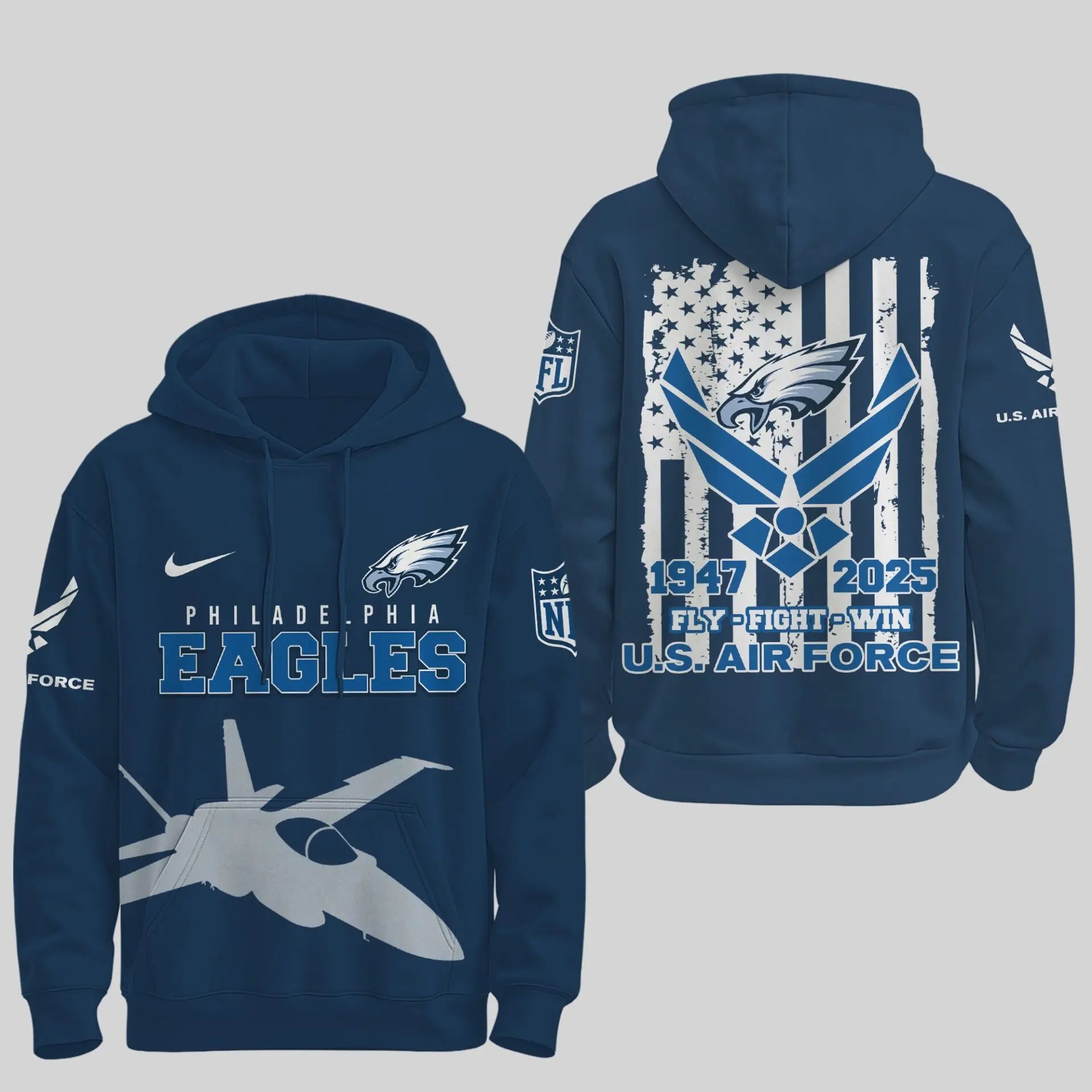 Philadelphia Eagles | Premium NFL U.S. Air Force 78th Anniversary Hoodie TD – HuddleStyle.com - Image 4