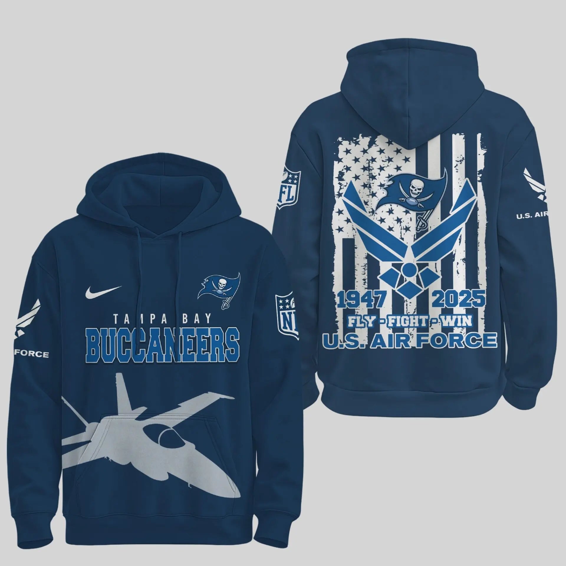 Tampa Bay Buccaneers | Premium NFL U.S. Air Force 78th Anniversary Hoodie TD – HuddleStyle.com - Image 2