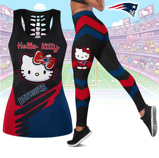 New England Patriots | Premium NFL Hello Kitty Combo Leggings And Tanktop TD – HuddleStyle.com - Main