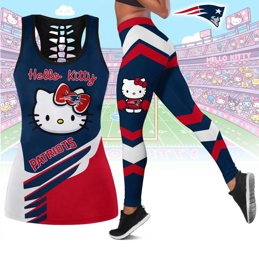 New England Patriots | Premium NFL Hello Kitty Combo Leggings And Tanktop TD – HuddleStyle.com - Main