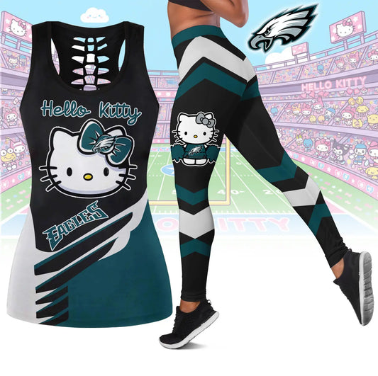 Philadelphia Eagles | Premium NFL Hello Kitty Combo Leggings And Tanktop TD – HuddleStyle.com - Main